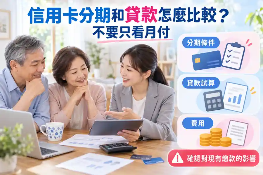信用卡分期和貸款怎麼比較？不要只看月付主題示意