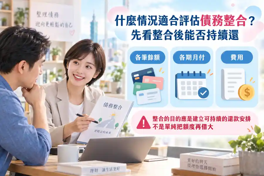 什麼情況適合評估債務整合？先看整合後能否持續還主題示意