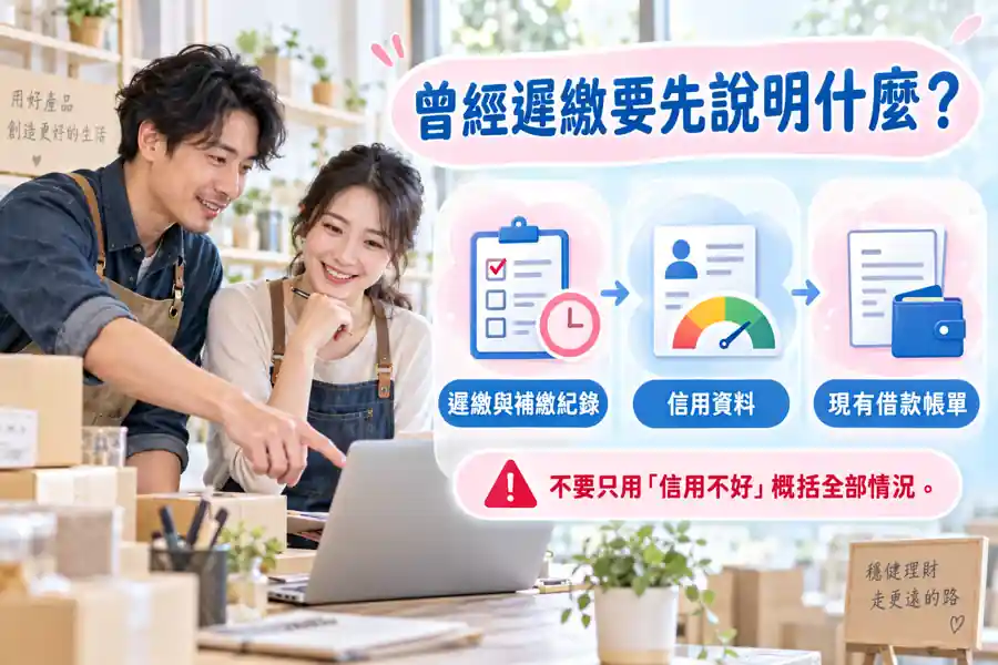 曾經遲繳要先說明什麼？主題示意
