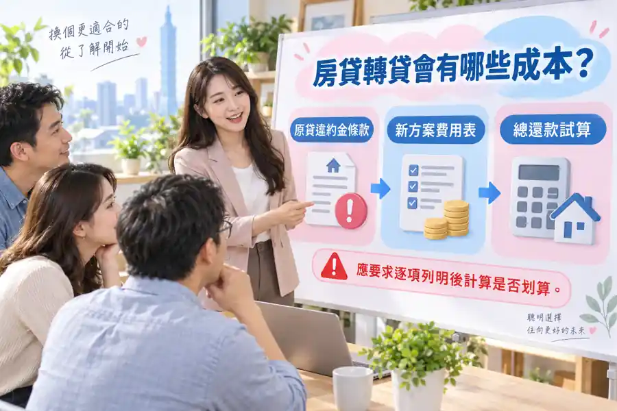 房貸轉貸會有哪些成本？主題示意