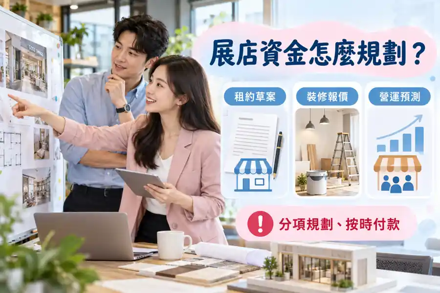 展店資金怎麼規劃？先保住舊店，再排新店開幕現金流主題示意