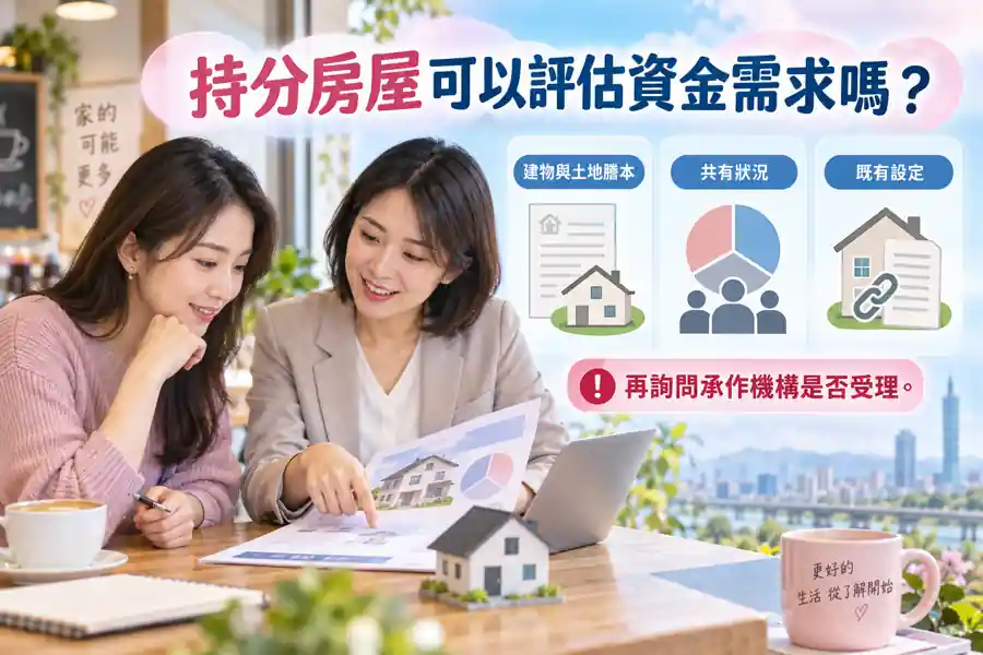 持分房屋可以評估資金需求嗎？主題示意