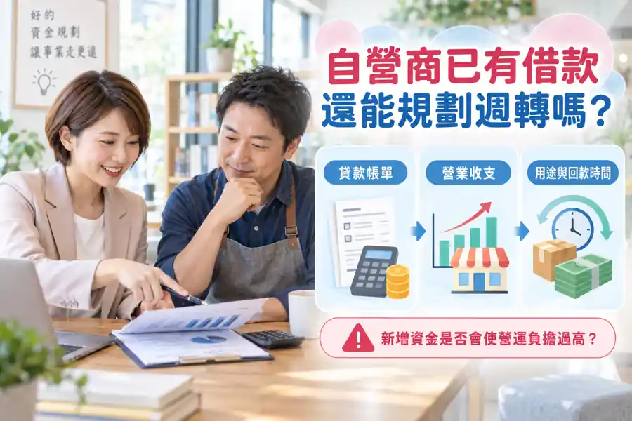 自營商已有借款還能規劃週轉嗎？先看舊債與新資金的付款日主題示意
