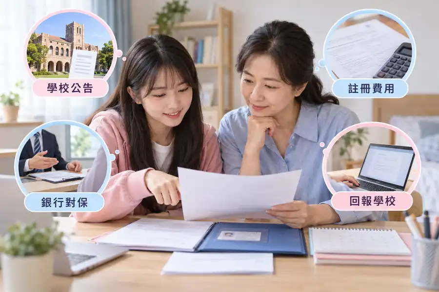 第一次申請就學貸款:學校、銀行與家長要完成哪些步驟?主題圖:學校截止日、可貸項目、銀行對保